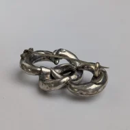 Antique Silver Lovers Knot Brooch Victorian Etched Pin - Image 10