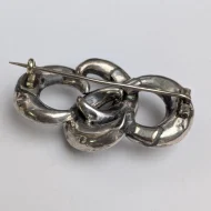 Antique Silver Lovers Knot Brooch Victorian Etched Pin - Image 12