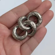 Antique Silver Lovers Knot Brooch Victorian Etched Pin - Image 13