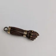 Vintage Wooden Mano Figa Hand Pendant Fist Charm - Image 5