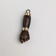 Vintage Wooden Mano Figa Hand Pendant Fist Charm - Image 10