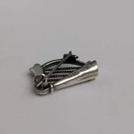 Vintage Sterling Silver Harp Brooch Inlaid Shamrock Pin - Image 5