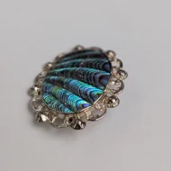 Vintage Sterling Silver Abalone Paua Shell Brooch - Image 4