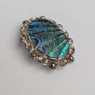 Vintage Sterling Silver Abalone Paua Shell Brooch - Image 5