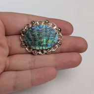 Vintage Sterling Silver Abalone Paua Shell Brooch - Image 7