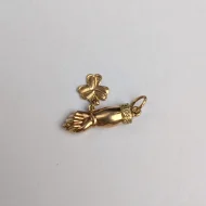 Vintage 18ct Gold Mano Figa Hand Pendant Shamrock Good Luck Charm - Image 3