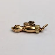Vintage 18ct Gold Mano Figa Hand Pendant Shamrock Good Luck Charm - Image 5