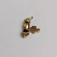 Vintage 18ct Gold Mano Figa Hand Pendant Shamrock Good Luck Charm - Image 8