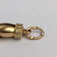 Vintage 18ct Gold Mano Figa Hand Pendant Shamrock Good Luck Charm - Image 9