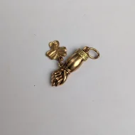 Vintage 18ct Gold Mano Figa Hand Pendant Shamrock Good Luck Charm - Image 10