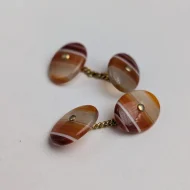 Vintage Banded Agate Chain Cufflinks - Image 4