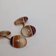Vintage Banded Agate Chain Cufflinks - Image 5