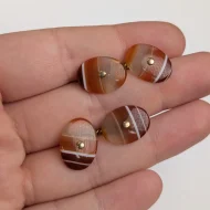 Vintage Banded Agate Chain Cufflinks - Image 9