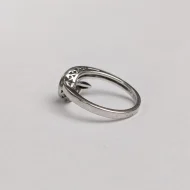 Sterling Silver Solitaire CZ Split Shank Ring Minimalist - Image 3