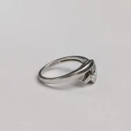 Sterling Silver Solitaire CZ Split Shank Ring Minimalist - Image 5