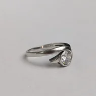 Sterling Silver Solitaire CZ Split Shank Ring Minimalist - Image 6