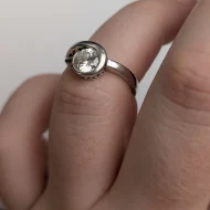 Sterling Silver Solitaire CZ Split Shank Ring Minimalist - Image 10