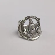 Vintage Masonic Letter G Sterling Silver Ring - Image 2