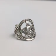 Vintage Masonic Letter G Sterling Silver Ring - Image 6