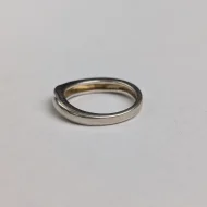 Vintage Sterling Silver Wave Twist Band Ring Minimalist Stacker - Image 4