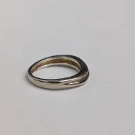 Vintage Sterling Silver Wave Twist Band Ring Minimalist Stacker - Image 5