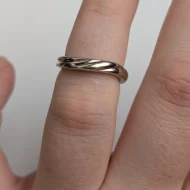 Vintage Sterling Silver Wave Twist Band Ring Minimalist Stacker - Image 7
