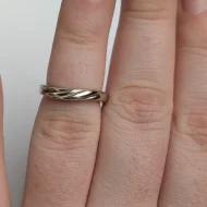 Vintage Sterling Silver Wave Twist Band Ring Minimalist Stacker - Image 9