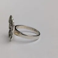 Sterling Silver Butterfly Filigree Marcasite Ring Statement - Image 3