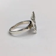 Sterling Silver Butterfly Filigree Marcasite Ring Statement - Image 5