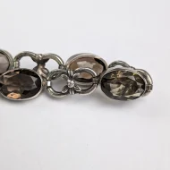 Antique Scottish Smokey Quartz Silver Victorian Fancy Link Bracelet - Image 13