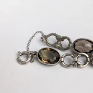Antique Scottish Smokey Quartz Silver Victorian Fancy Link Bracelet - Image 15