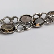 Antique Scottish Smokey Quartz Silver Victorian Fancy Link Bracelet - Image 16