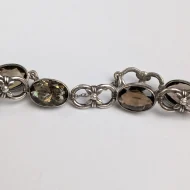 Antique Scottish Smokey Quartz Silver Victorian Fancy Link Bracelet - Image 18