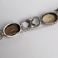 Antique Scottish Smokey Quartz Silver Victorian Fancy Link Bracelet - Image 5