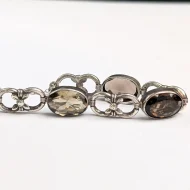 Antique Scottish Smokey Quartz Silver Victorian Fancy Link Bracelet - Image 7