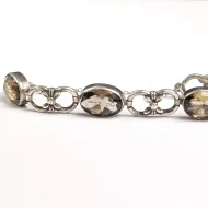 Antique Scottish Smokey Quartz Silver Victorian Fancy Link Bracelet - Image 8