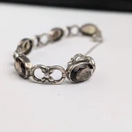 Antique Scottish Smokey Quartz Silver Victorian Fancy Link Bracelet - Image 9
