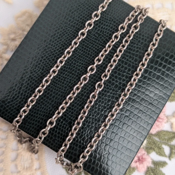 Vintage Sterling Silver Cable Link Chain Necklace