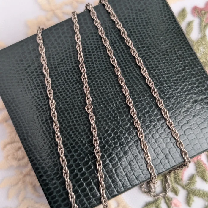 Vintage Sterling Silver Twisted Rope Chain Necklace