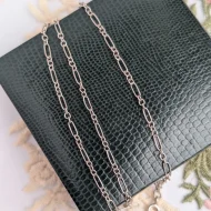 Vintage Sterling Silver Fine Figaro Necklace Chain