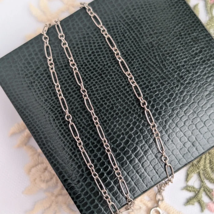 Vintage Sterling Silver Fine Figaro Necklace Chain