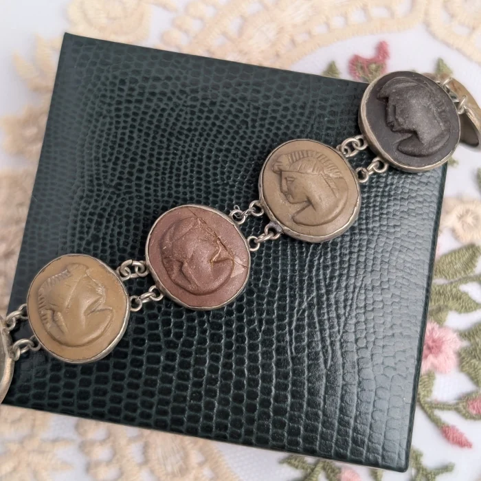 Antique Lava Cameo Bracelet Grand Tour