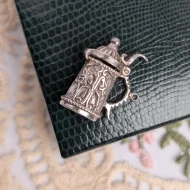 Vintage Sterling Silver Beer Stein Tankard Charm, Opens German Bier Pendant