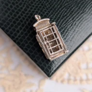 Vintage Silver British Telephone Box, Opens Pendant