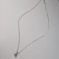 Sterling Silver Crystal Love Heart Necklace AB Box Chain - Image 4