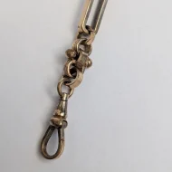 Antique Gold Plated Fancy Link Albert Chain Fob Dog Clip T Bar - Image 3
