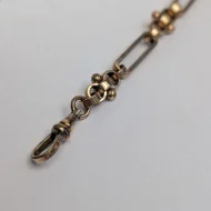 Antique Gold Plated Fancy Link Albert Chain Fob Dog Clip T Bar - Image 4
