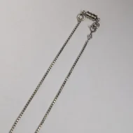 Vintage Sterling Silver Box Chain Link Necklace - Image 2