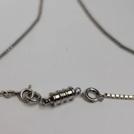 Vintage Sterling Silver Box Chain Link Necklace - Image 3