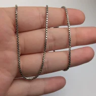 Vintage Sterling Silver Box Chain Link Necklace - Image 8